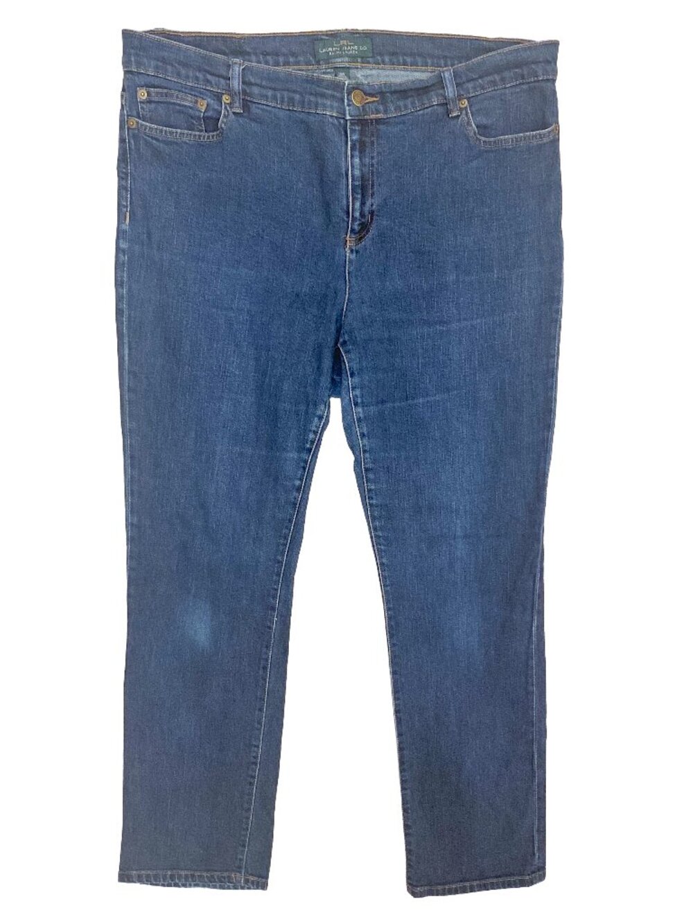 LAUREN Ralph Lauren LRL Straight Leg Denim Jeans Blue Plus Size 16W